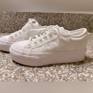 White Adidas Nizza Platform